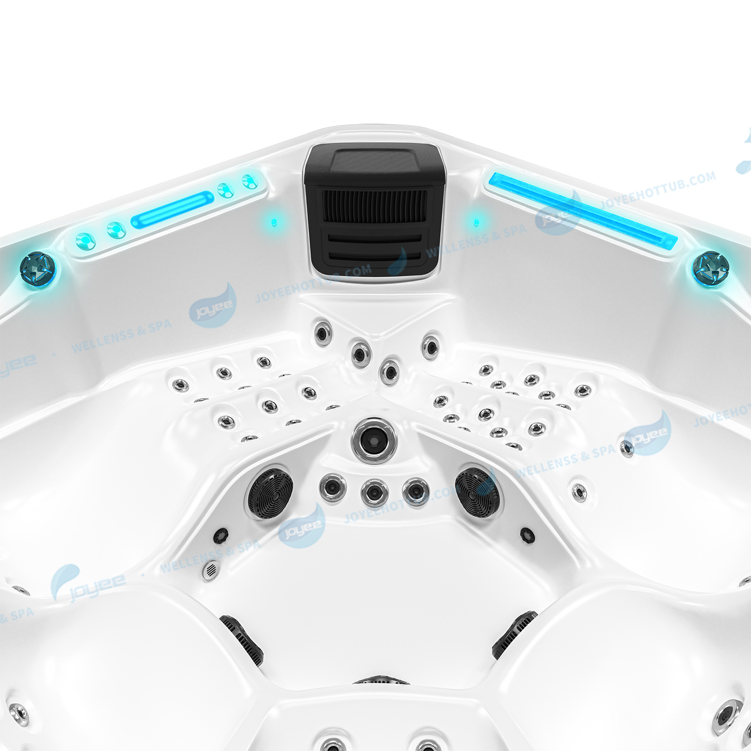 hot tub with led waterfall